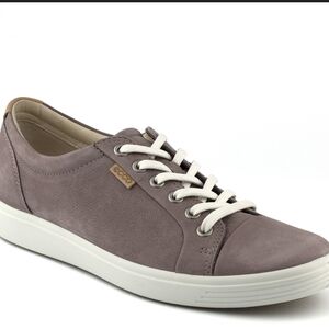 Ecco Taupe Leather Sneakers